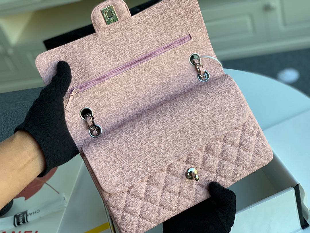 flap bag medium 25 pink caviar shw