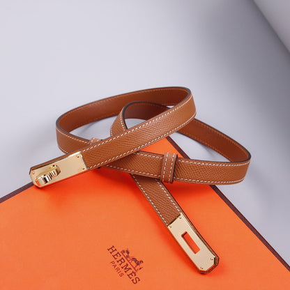 hm kelly belt 18mm gold calfskin pink gold buckle