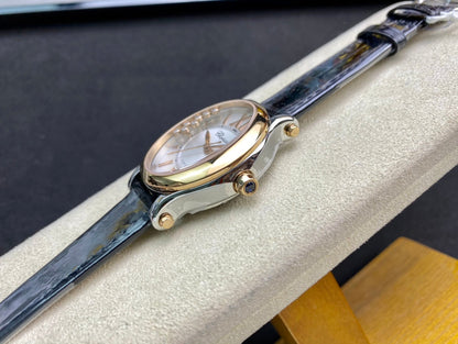 Happy Diamond 30mm Gold White Dial