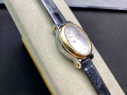 Happy Diamond 30mm Gold White Dial