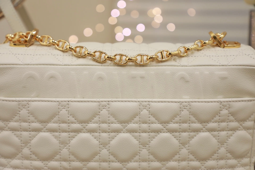 LARGE CARO BAG 28 WHITE CALFSKIN
