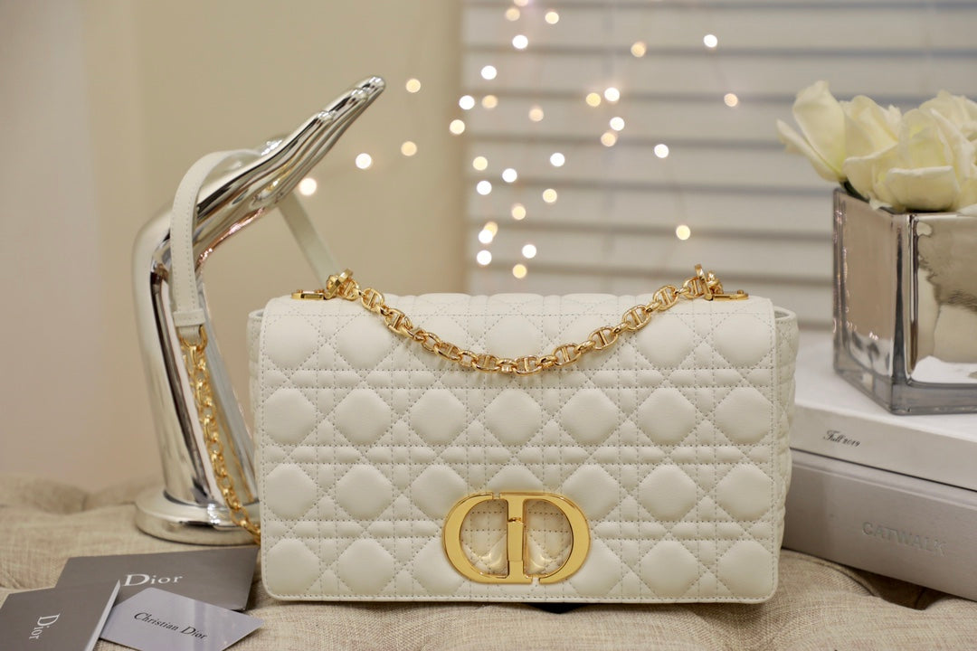 LARGE CARO BAG 28 WHITE CALFSKIN