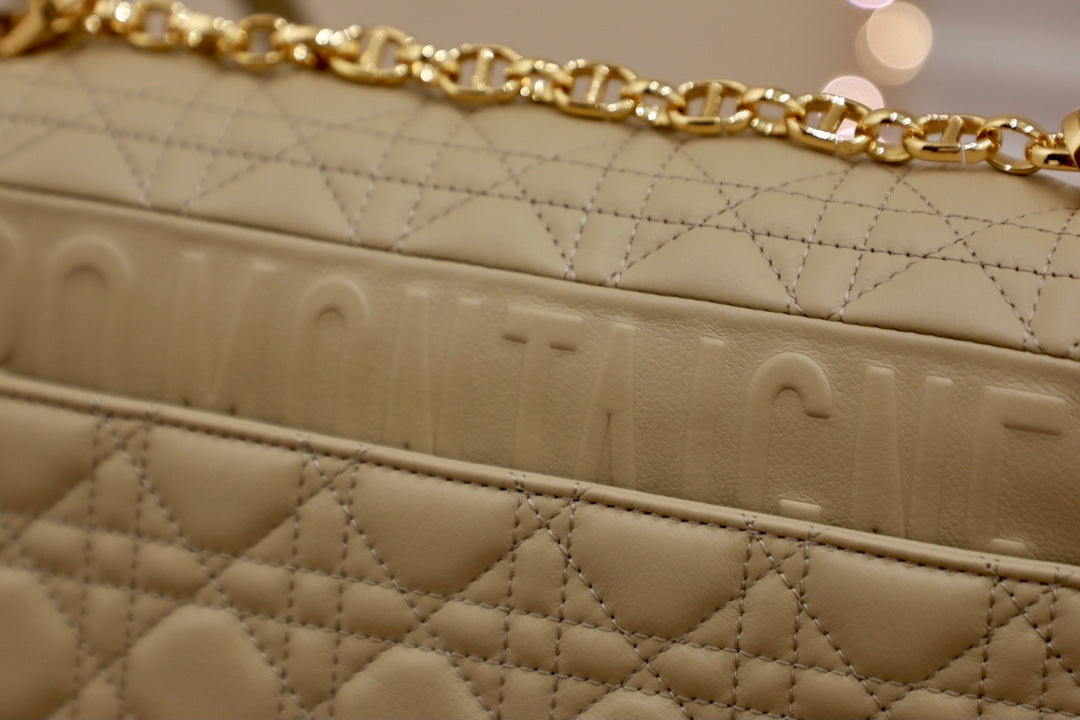 LARGE CARO BAG 28 LIGHT BEIGE CALFSKIN