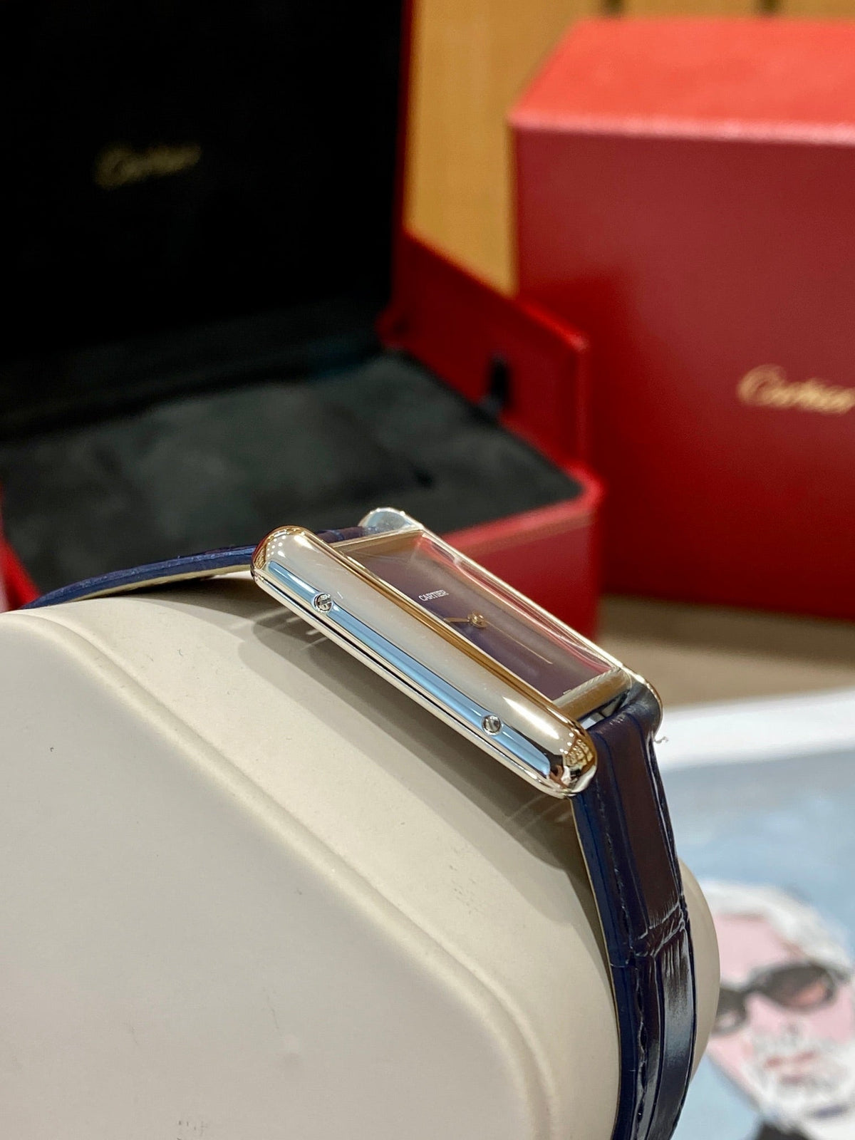 Cartier Tank 25.5mm Quartz Blue Dial