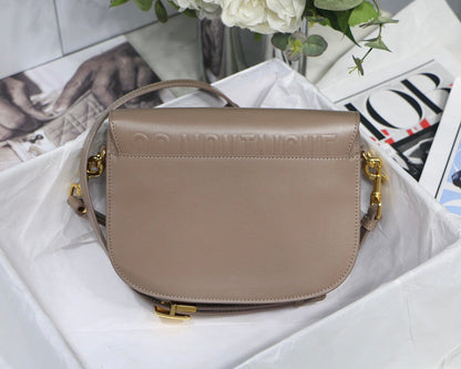 MEDIUM CD BOBBY 22CM DARK BROWN CALFSKIN GOLD HARDWARE