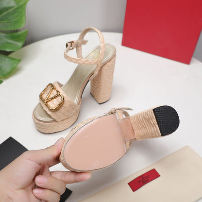VT 25 Platform Sandals Cowhide Espadrilles