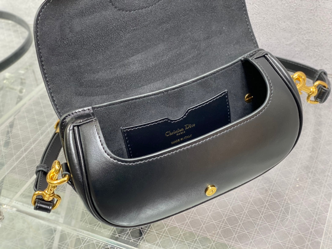 medium cd east west 22cm black calfskin ghw