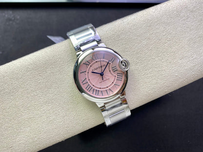 Cartier Balloon 36mm Silver Pink Dial