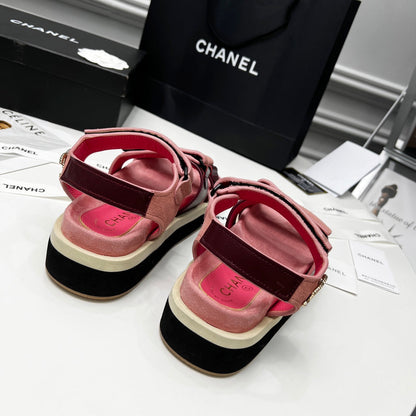 CC 26s Dad Sandal Light Pink Burgundy Leather Suede 867664