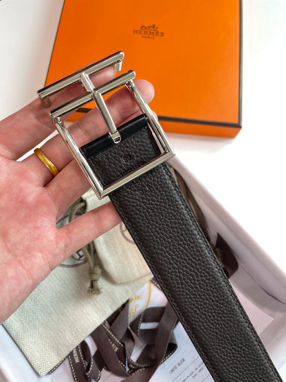 HM Nathan 40mm Belt Black Chocolate Leather 187791