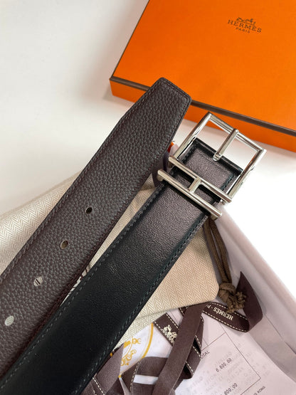 HM Nathan 40mm Belt Black Chocolate Leather 187791