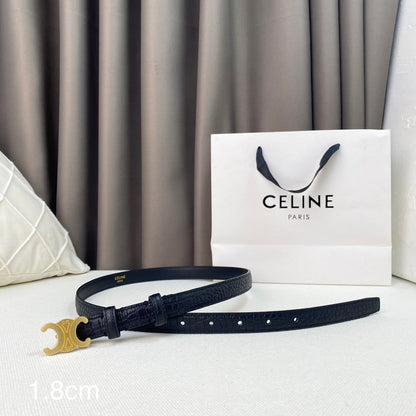 CL Belt 18mm Black Crocodile Embossed Calfskin Ghw