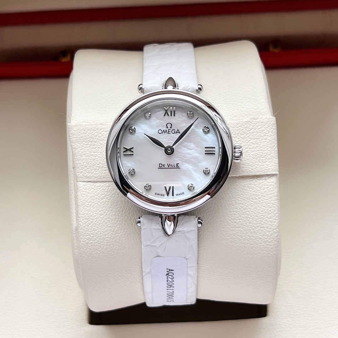Omega De Ville 27.4mm Silver Mop Pearl Dial