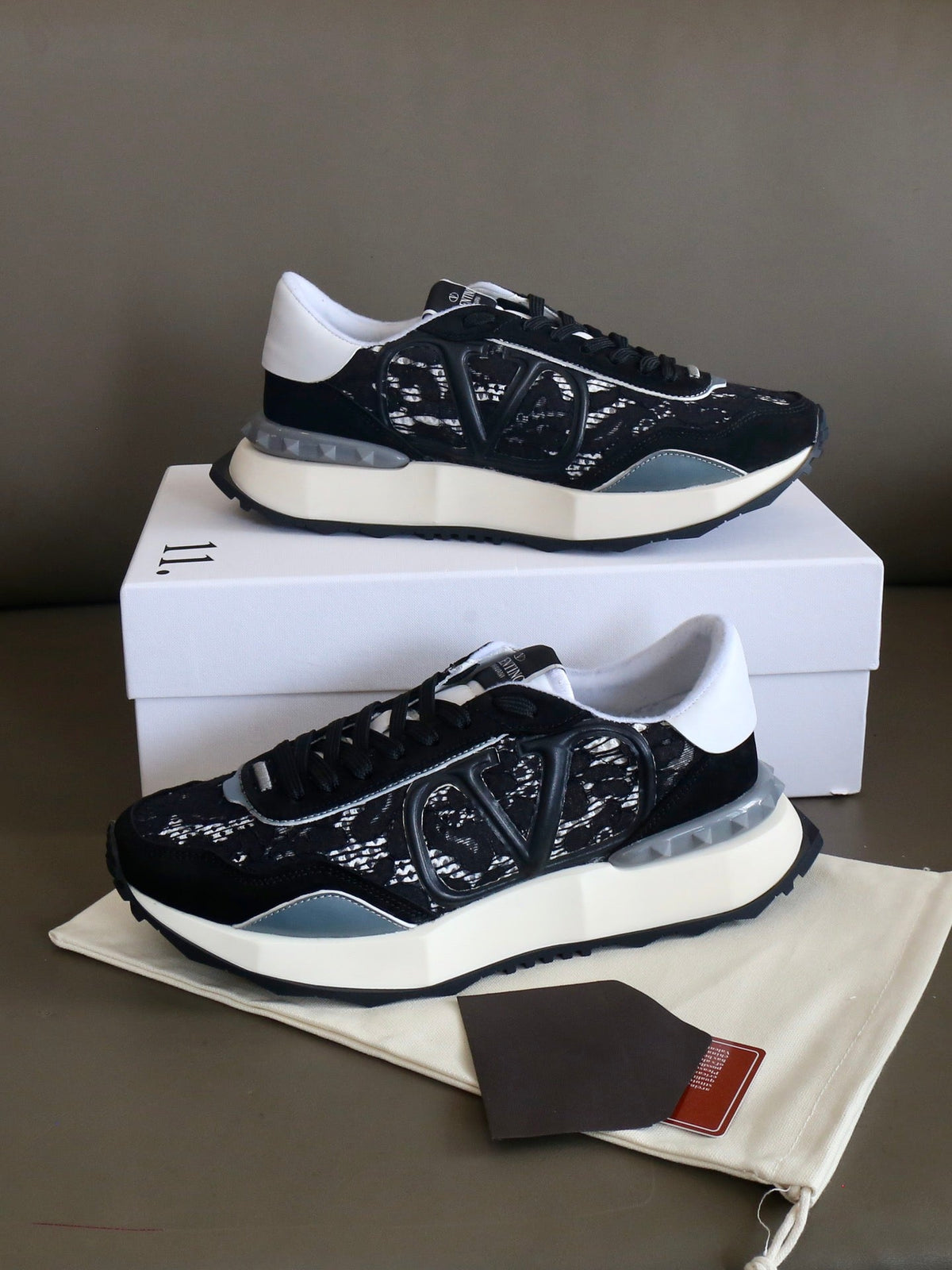 VT Lace Sneaker Black Suede Leather