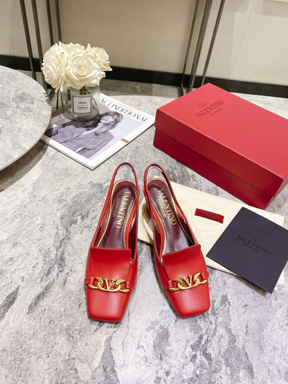 Valentino Slingback Heels Cowhide 239593