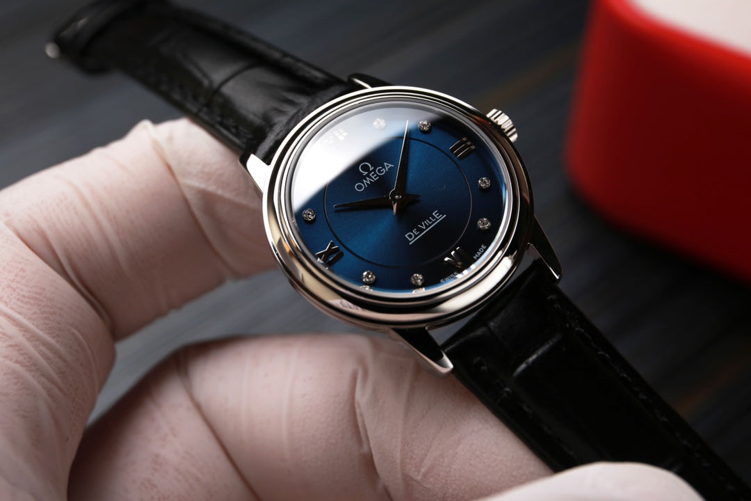 Omega De Ville 27.4mm Blue Dial Leather