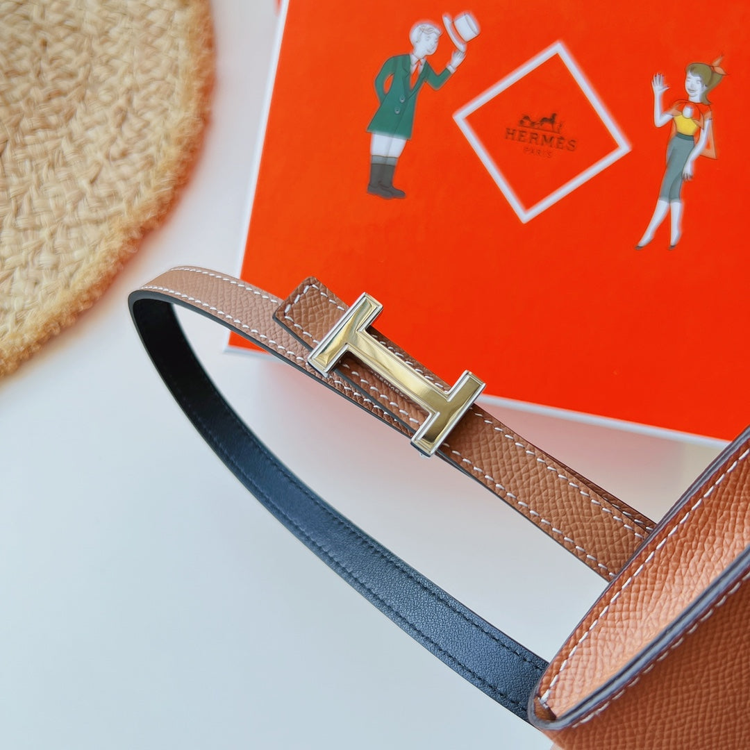 focus belt 13mm with kelly pocket brown epsom silver buckle