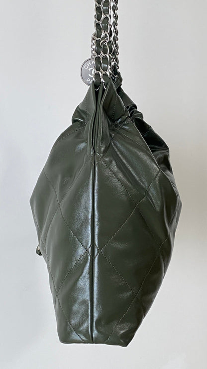 Chanel 25 Bag Dark Green Soft Calfskin