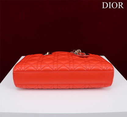 medium lady d-joy 26 red lambskin