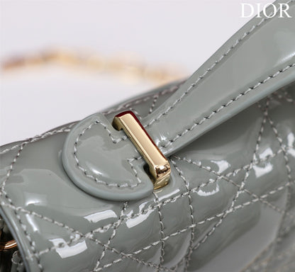 my cd mini 21 rock gray petent calfskin
