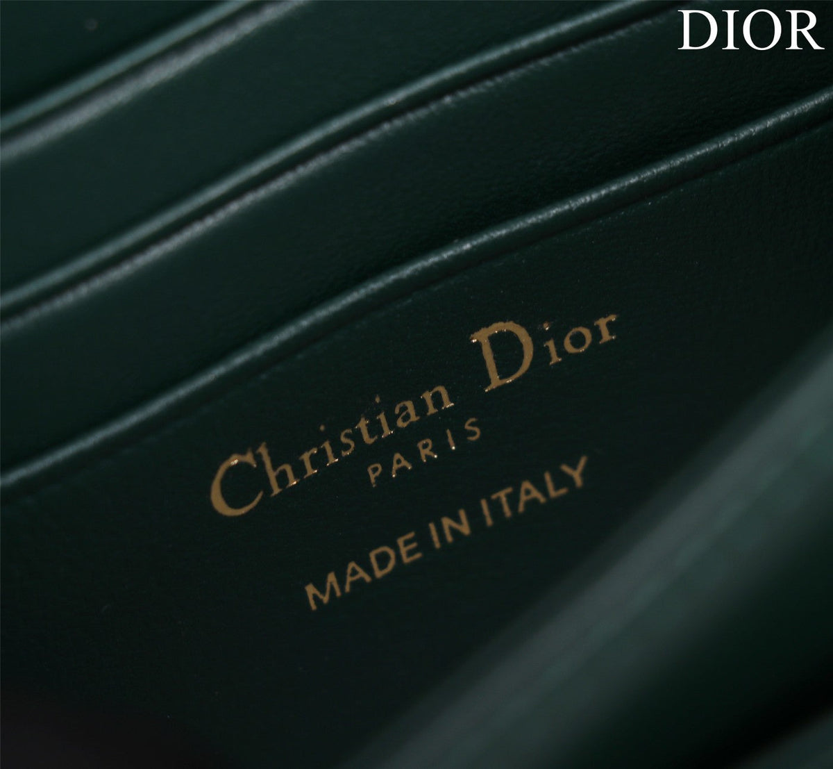 my cd mini 21 dark green patent calfskin