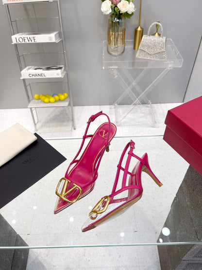 VT Vlogo Slingback Pink PVC Sheepskin