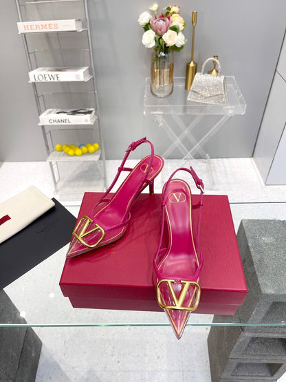 VT Vlogo Slingback Pink PVC Sheepskin