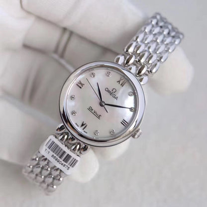 Omega De Ville 32.7mm Silver Mop Pearl Dial