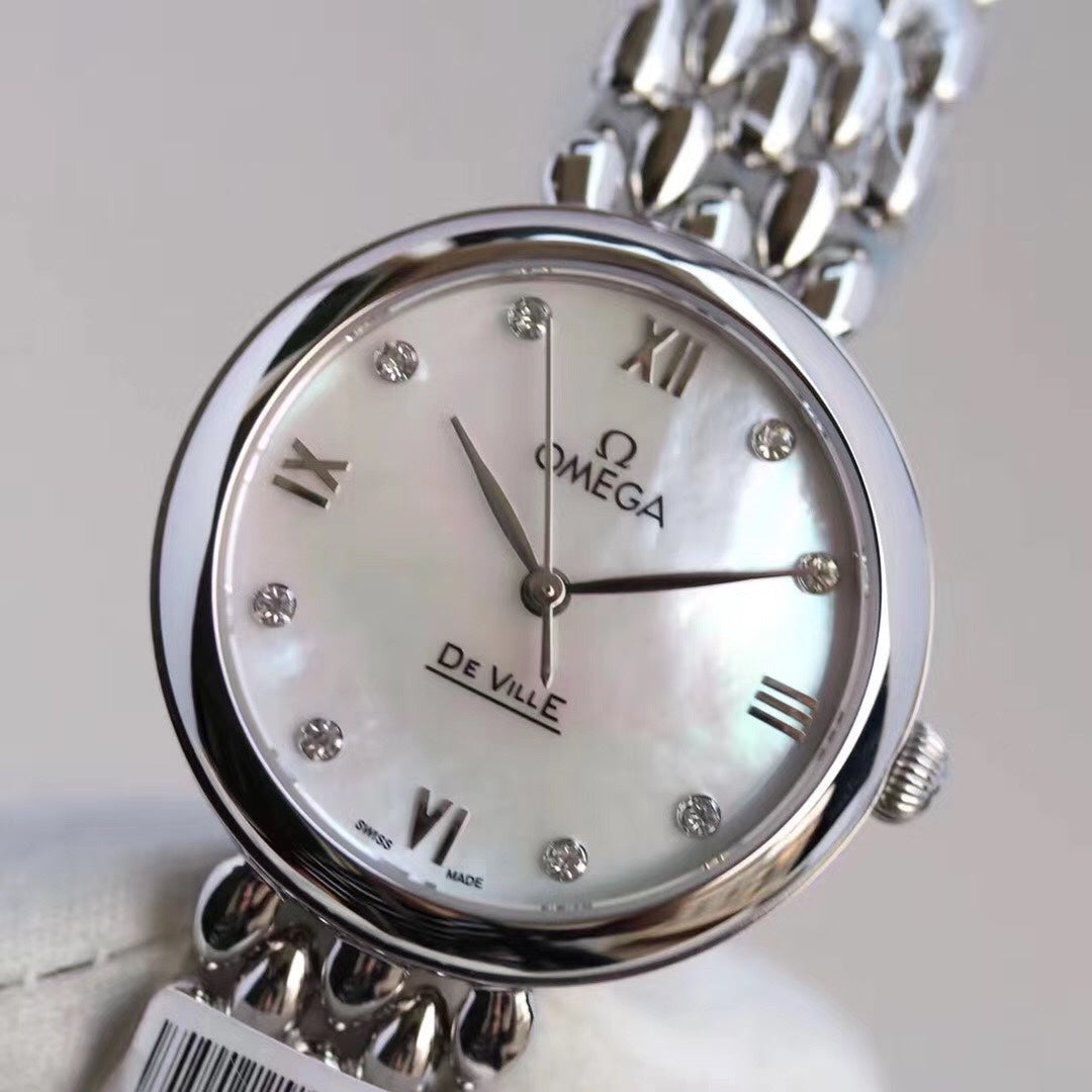 Omega De Ville 32.7mm Silver Mop Pearl Dial