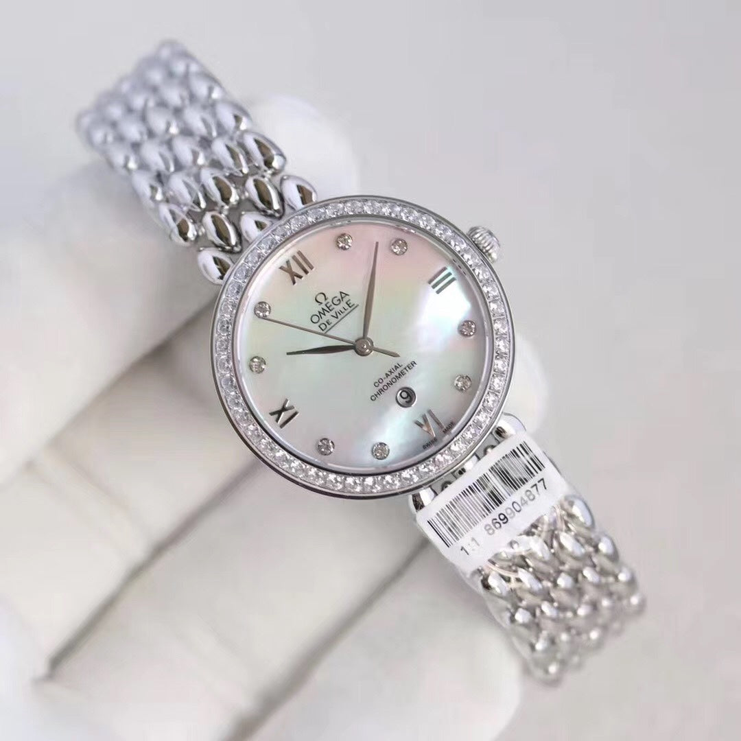 Omega De Ville 32.7mm Diamond Mop Pearl Dial