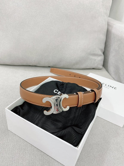 CL Sliver 25mm Triomphe Enamel Monogram Brown Calfskin 580678