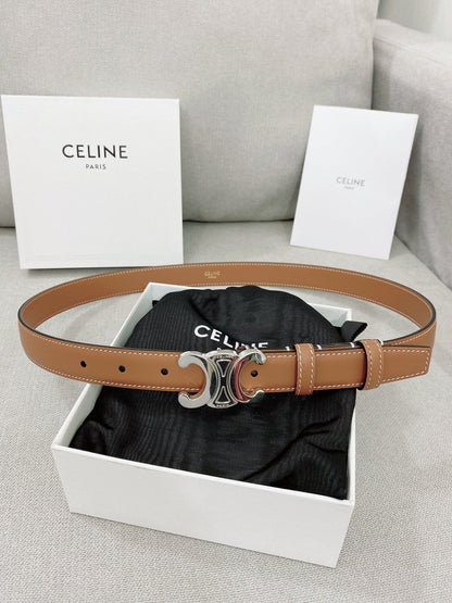 CL Sliver 25mm Triomphe Enamel Monogram Brown Calfskin 580678