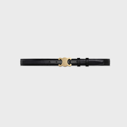 Medium Triomphe Belt 25mm Black Calfskin Ghw