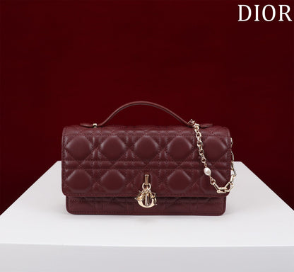 my cd mini 21 burgundy lambskin