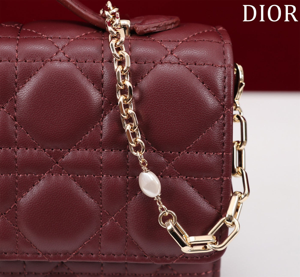 my cd mini 21 burgundy lambskin