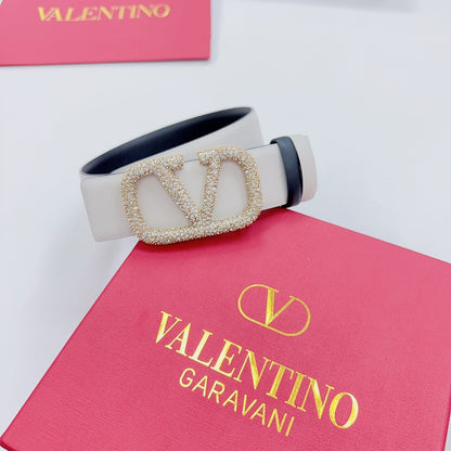 Garavani Reversible VLogo Signature Belt 40mm Light Grey Black Leather 200705
