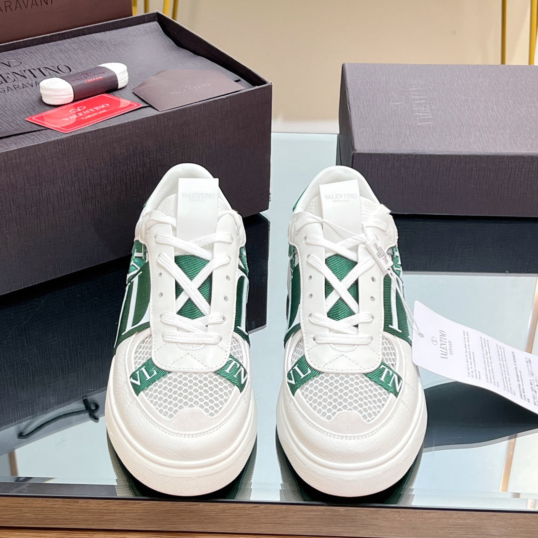 VT 2025 Sneakers White Green Mesh Calfskin Fabric 546972