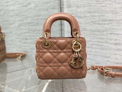 micro lady 12 pinkish brown lambskin ghw