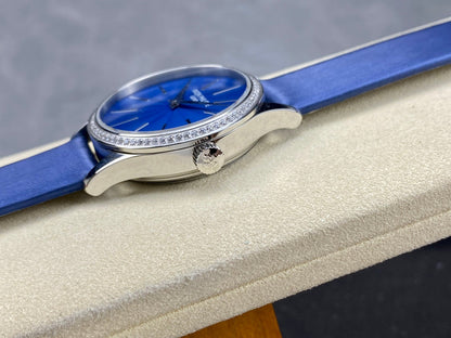 PATEK Calatrava 33mm Silver Blue Dial