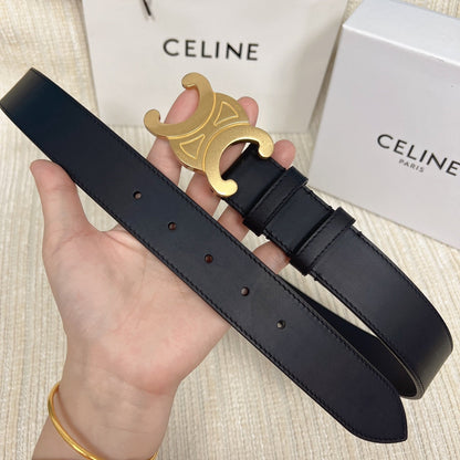 Triomphe Belt 35mm Black Calfskin Ghw