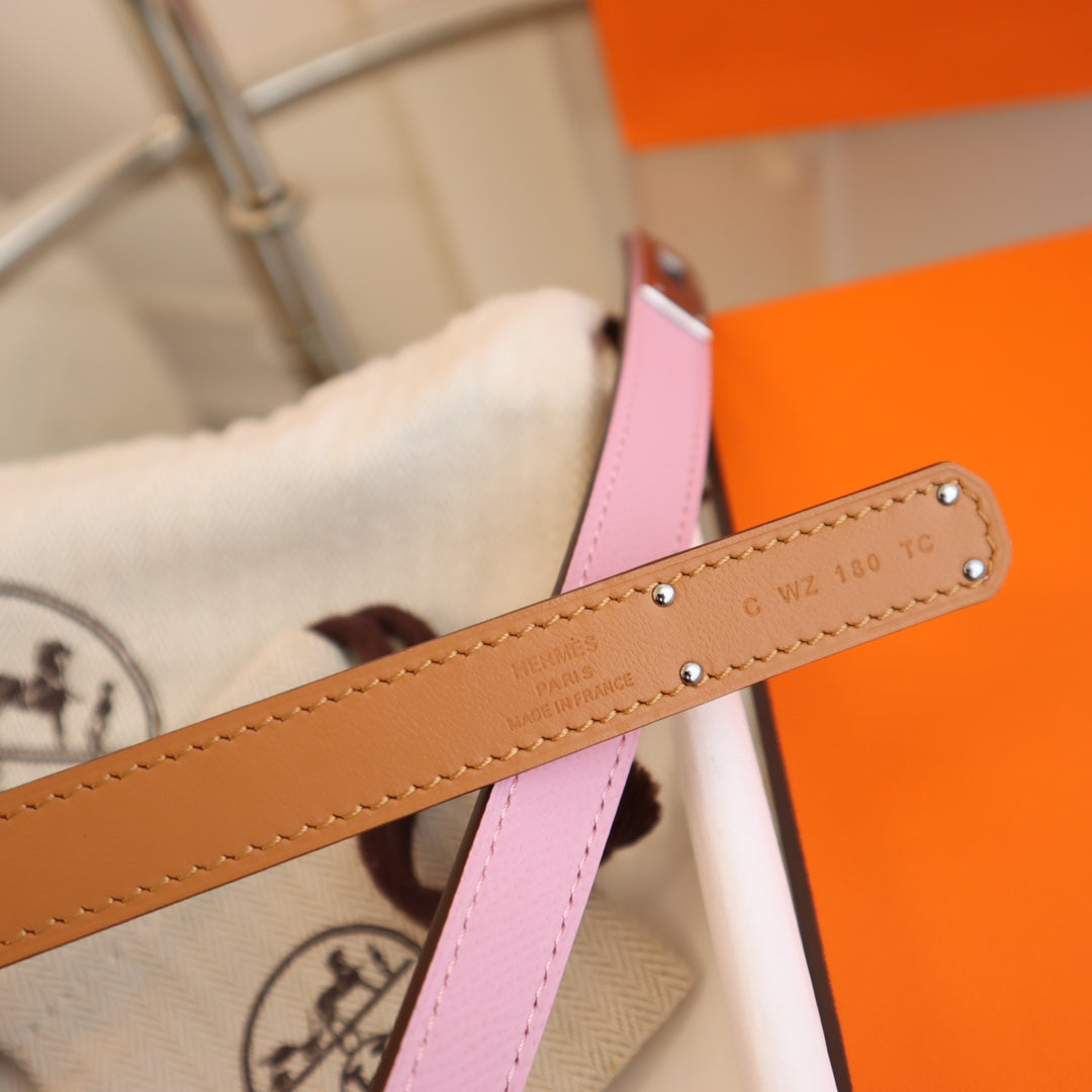 hm kelly belt 18mm pink epsom leather