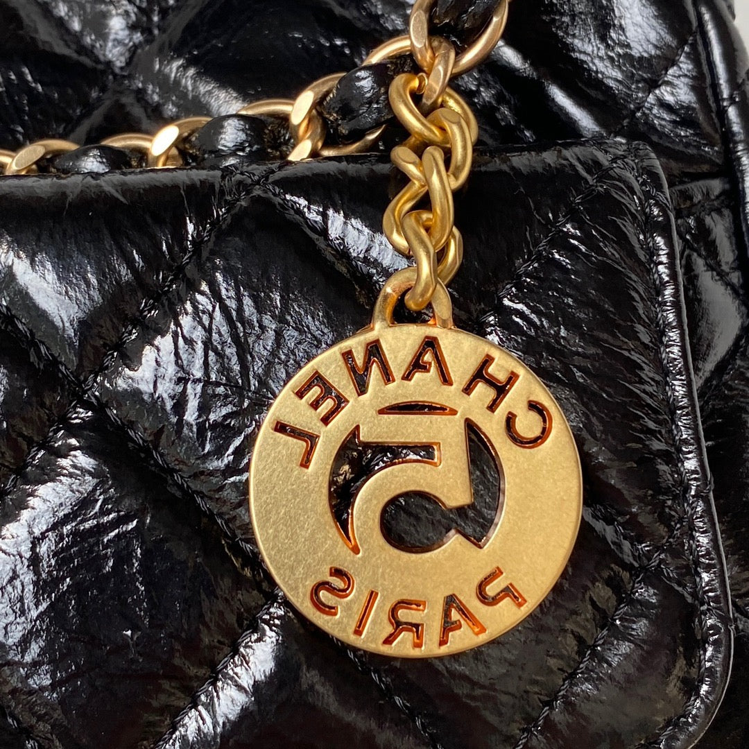 cc hobo bag 21.5 black oil wax leather