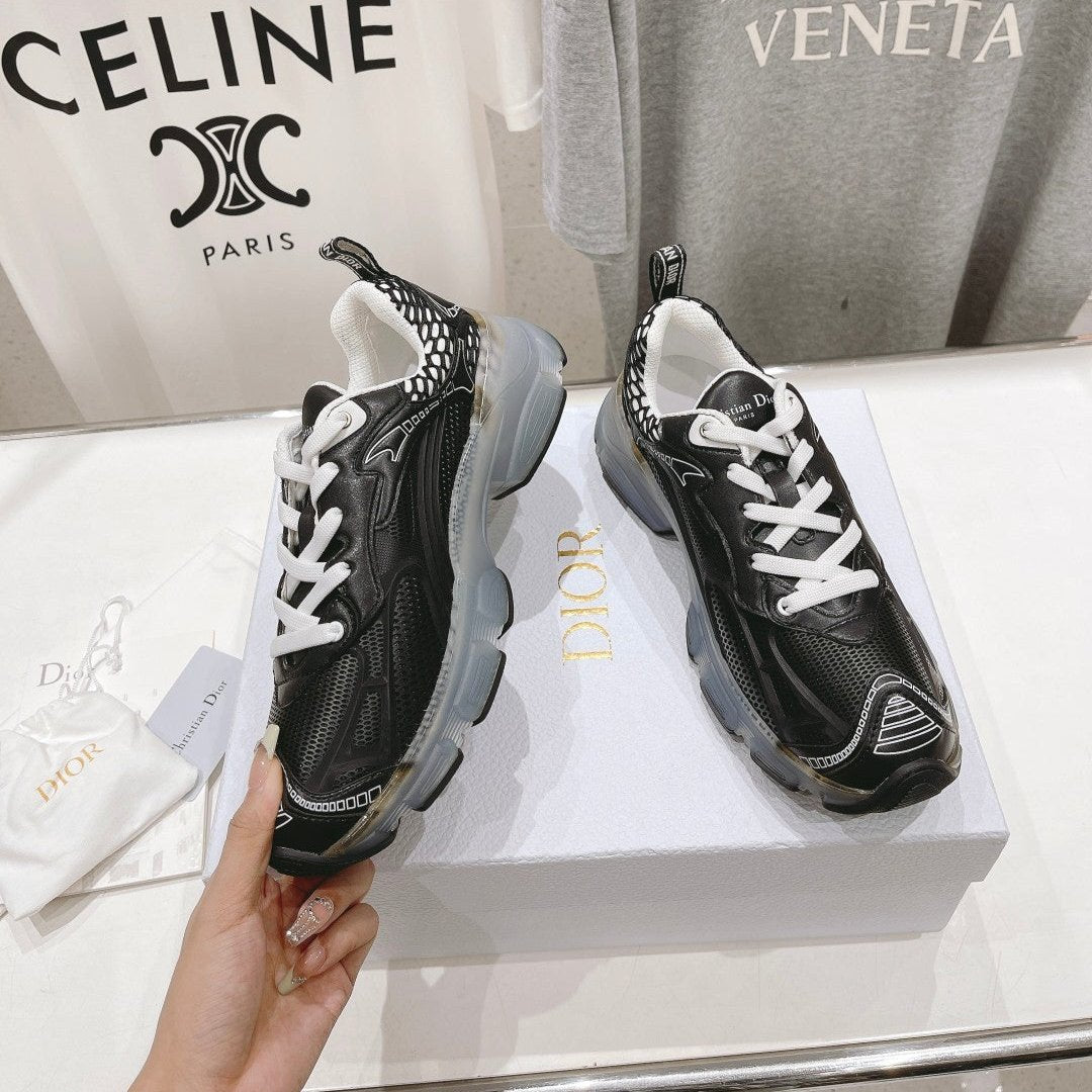CD Vibe Sneaker Black Polyester Mesh Fabric And Lambskin