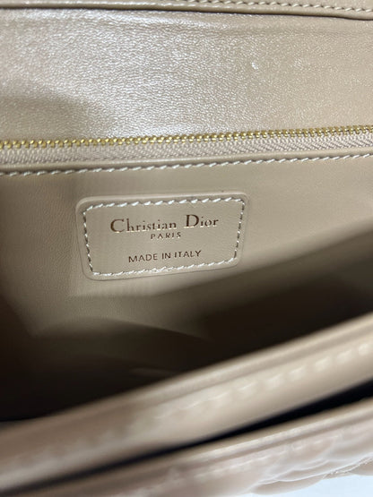 MY CD 24 TOP HANDLE BAG DARK BROWN LAMBSKIN