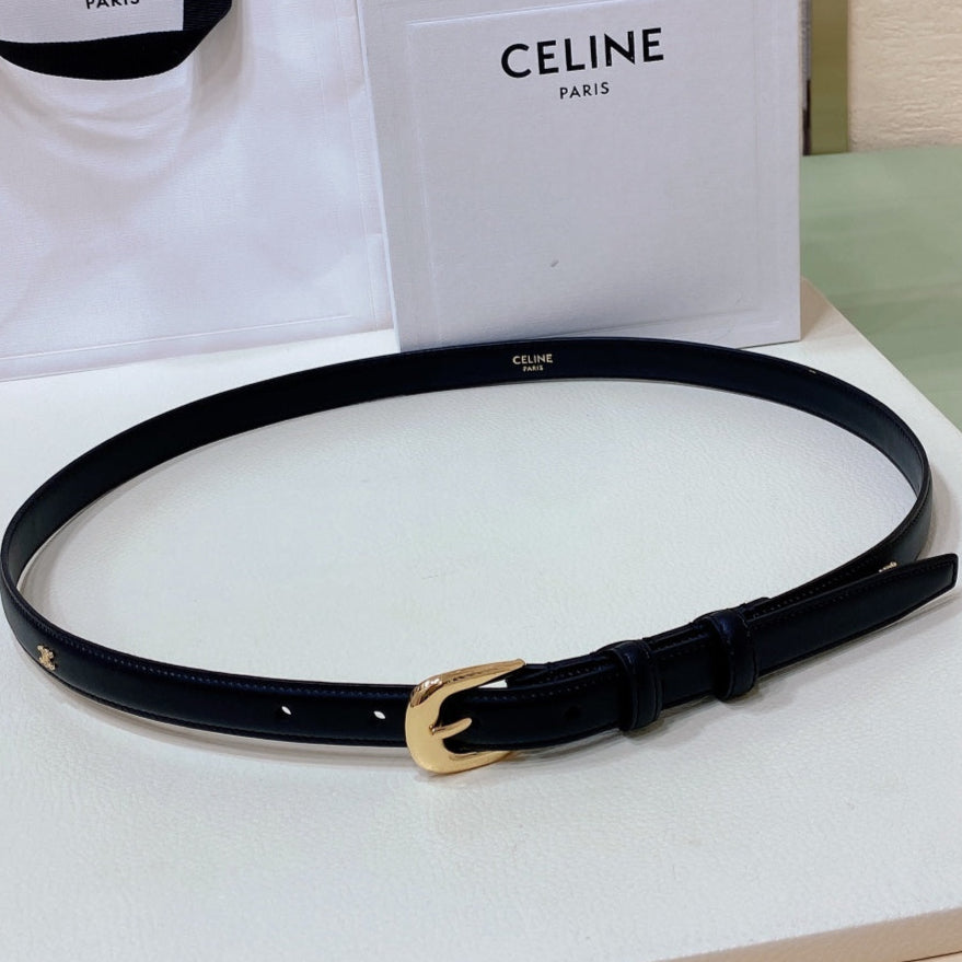 CEL 18mm Gold Belt Black Cowhide 176687