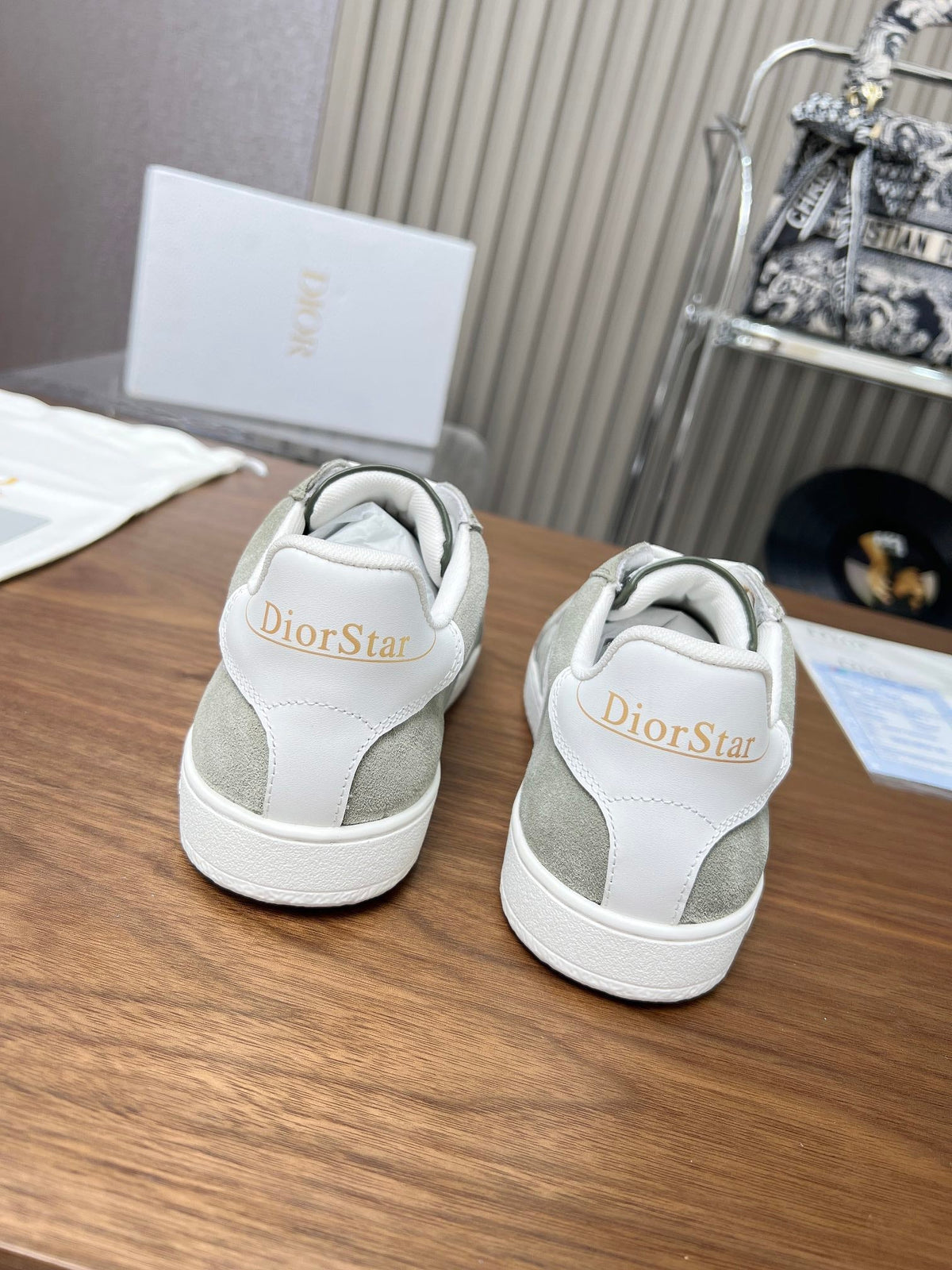 CD Star Sneaker Grey Green Suede And Calfskin
