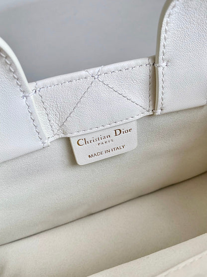 MINI BOOK TOTE 21 WHITE MACCROCANNAGE CALFSKIN