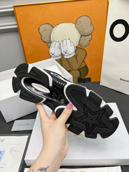 CD Chrono Sneaker Black Wool Lining Mesh Fabric And Calfskin