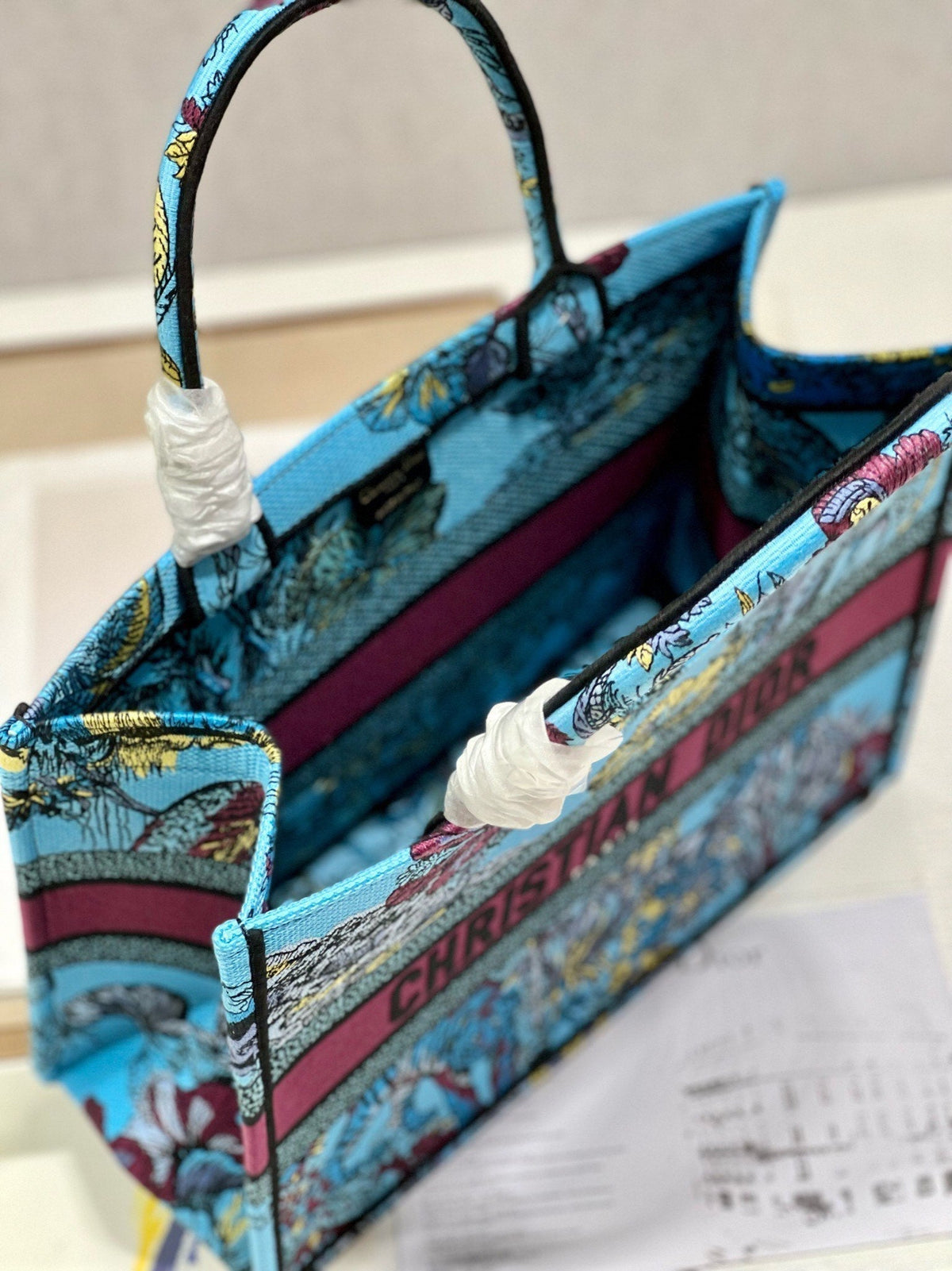 CD Elephant Blue Book Tote 36cm Bag Canvas 336549