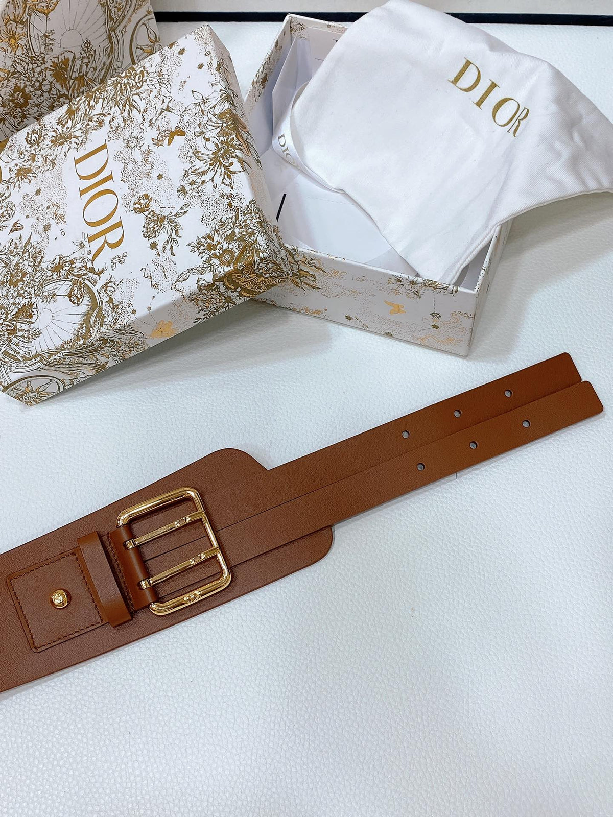 cd nolita belt brown lambskin gold buckle